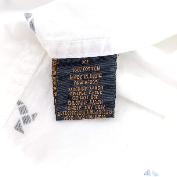 P & K Cuffs Mens White & Black Blue Button Down Short Sleeve GUC Shirt - Size XL - Picture 6 of 12